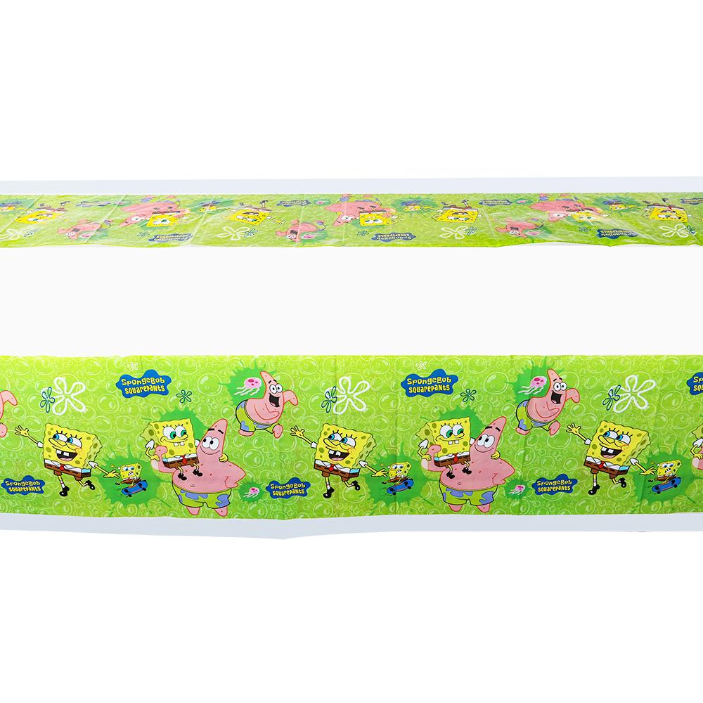 Cartoon SpongeBob Birthday Party Themed Disposable Tableware Balloon Set party Hat Mask Napkin Horn Banner Backdrop Baby Shower