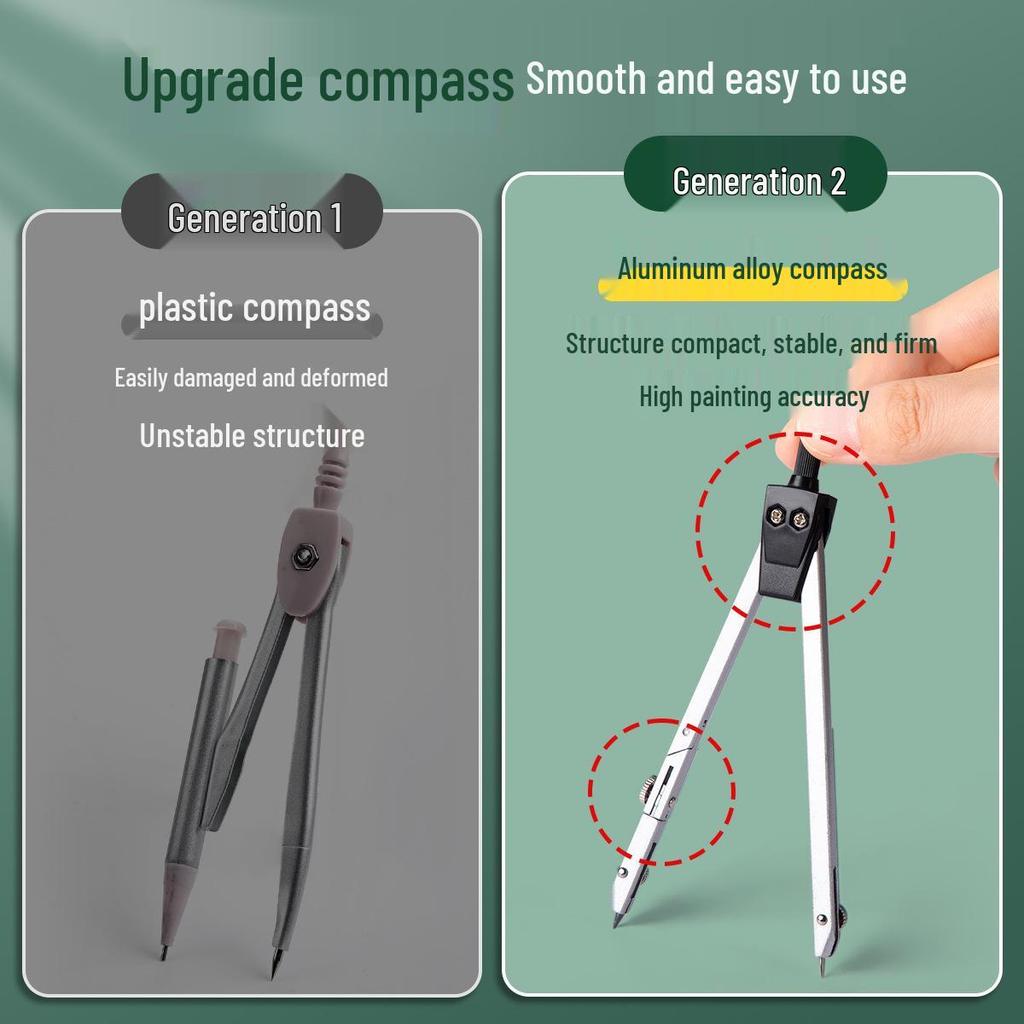 True Color Mechanical Drafting Tools Set for Students: Compass & Engineering Ruler for Civil & Architectural Drawing.