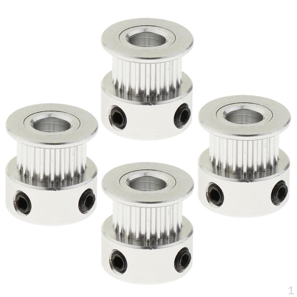 4Pcs Timing Pulley Gear Extruder 6.35mm Belt For 3D Printer