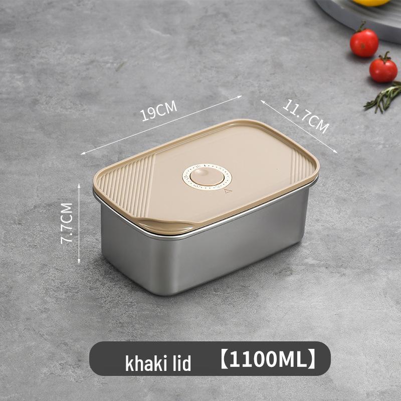 Japanese Style Stainless Steel Bento Box with Lid - Fresh-Keeping, Portioning, and Freezer Storage