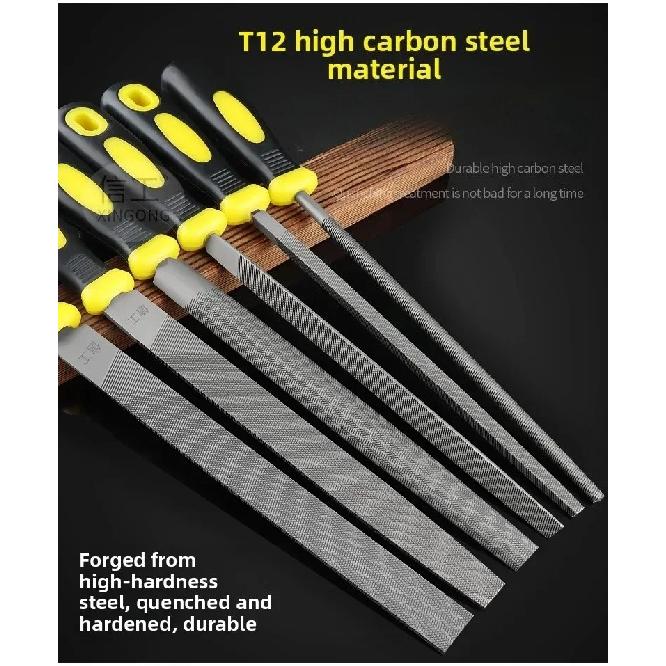 High Carbon Steel File Set, 5 Shapes, One-piece Forming & Quenching Process, for Fitter Grinding & Deburring