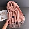 Autumn And Winter Fresh And Gentle Retro Warm Scarf Women'S Shawl Versatile Commuter Fringed Fine Sand Imitation Cashmere Scarf