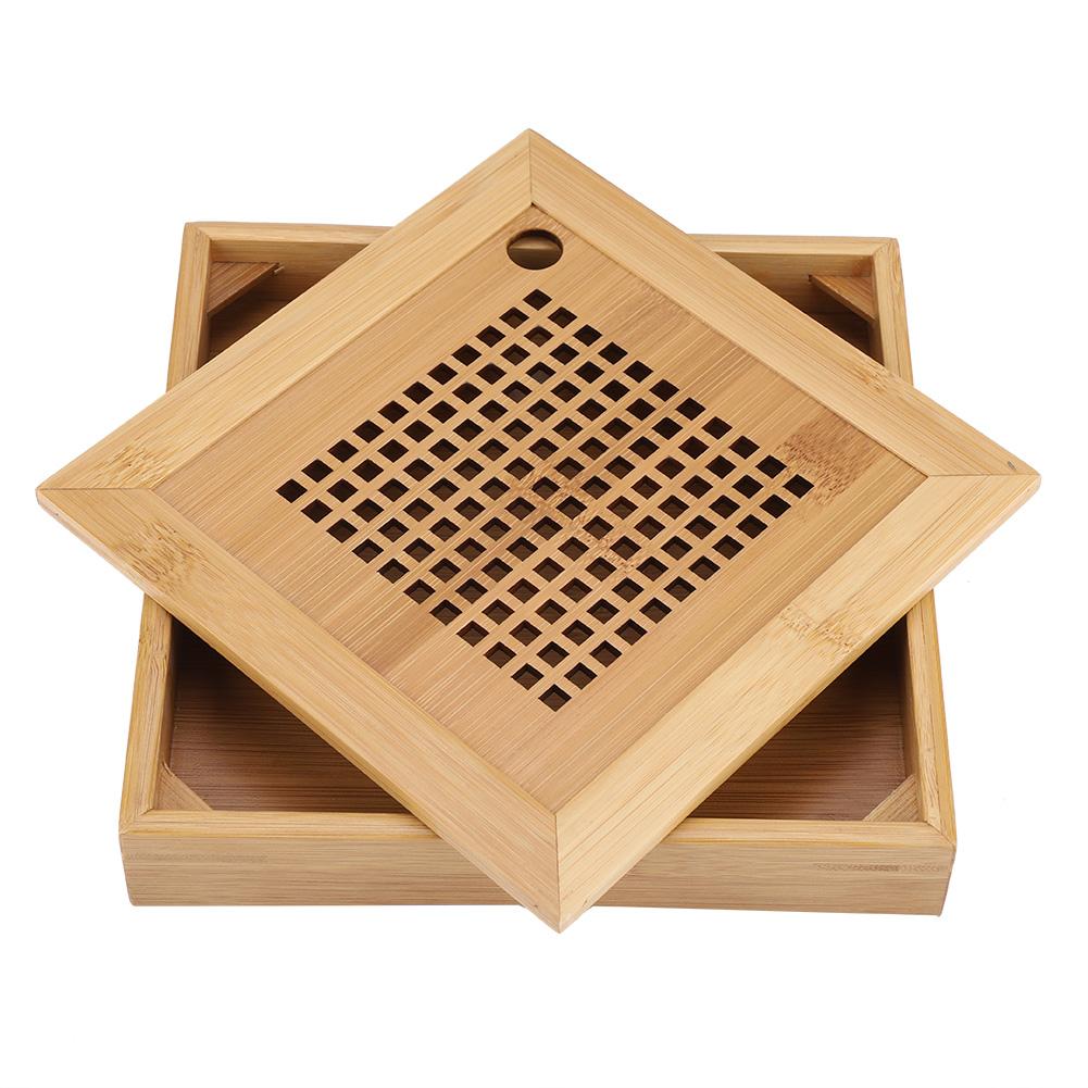 T tray, Large capacity, Elegant design, approx. 7.7 x 7.7 x 1.3 inch wooden for your Kongfu t set