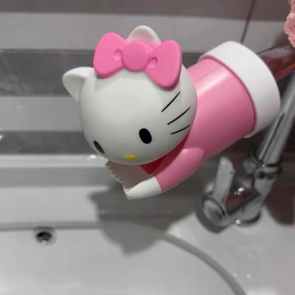 Силиконовый удлинитель для крана Hello Kitty, Милый розовый защитный щиток от брызг для раковины на кухню и в ванную, Прочный, легко моющийся, в форме персонажа, Защита для крана
