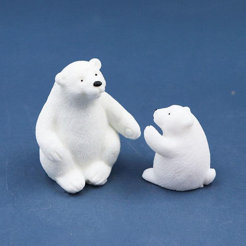 2 шт., миниатюрные миниатюры с мультяшными животными и медведями, мини-фигурки из ПВХ, ремесло, террариум с мхом, микропейзаж, сказочное украшение для сада