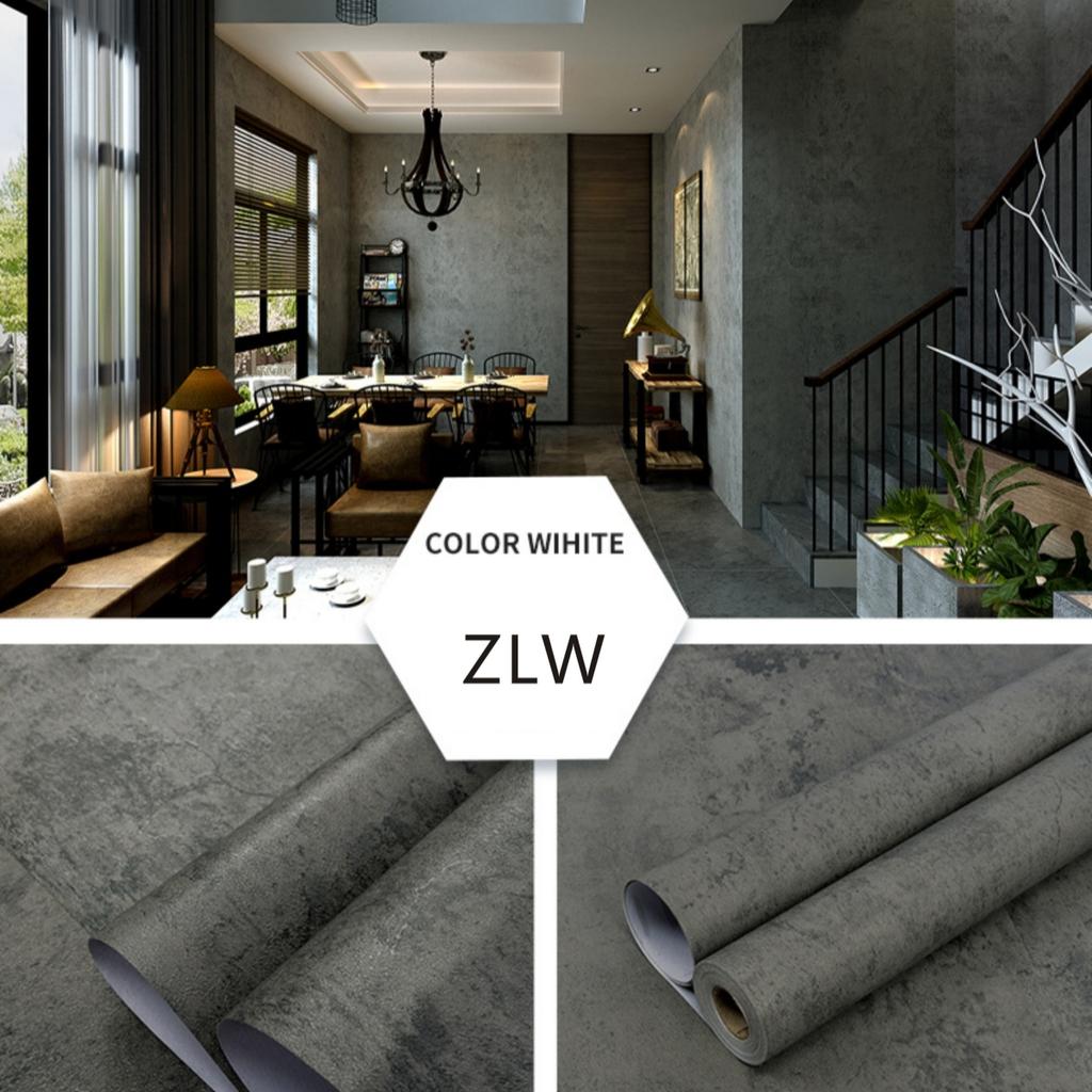 Industrial Cement Grey Clothing Store Living Room Decor Contact Paper Vinyl Self Adhesive Waterproof Wallpaper Wall Stickers