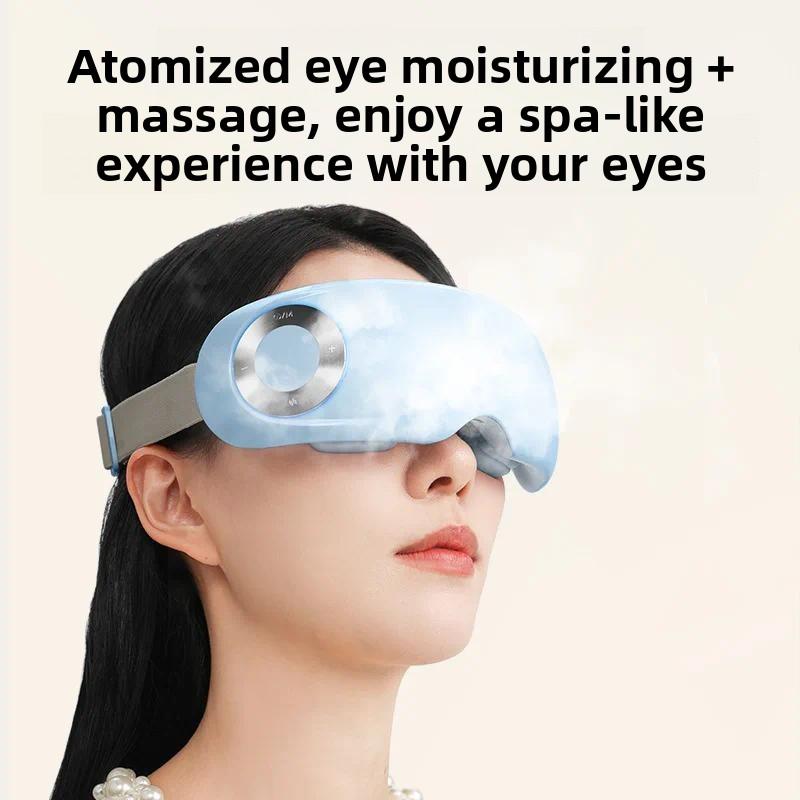 Smart Steam Eye Massager, Atomization Moisturizing Hot Compress Eye Care Device Relieve Eye Fatigue Protect Eyesight and Vision with Bluetooth Music