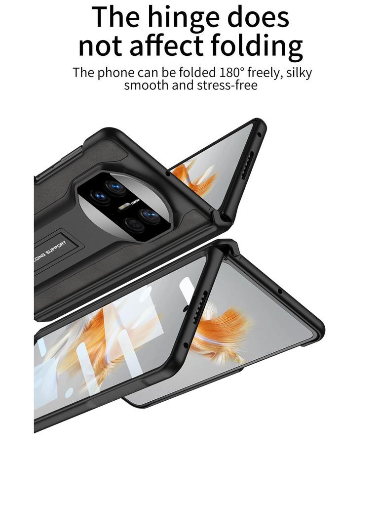 Чехол для телефона Huawei Mate X3 из матовой кожи с магнитным шарниром и подставкой