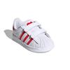 adidas Оригинальные SUPERSTAR Удобные Дышащие Низкие Скейтбордические Кроссовки Белые Красные Для Младенцев и Малышей FZ0644