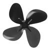 Запасная лопасть вентилятора для печи Алюминиевый сплав Вентилятор для камина 4 лопасти с шестигранным ключом и винтом Черный