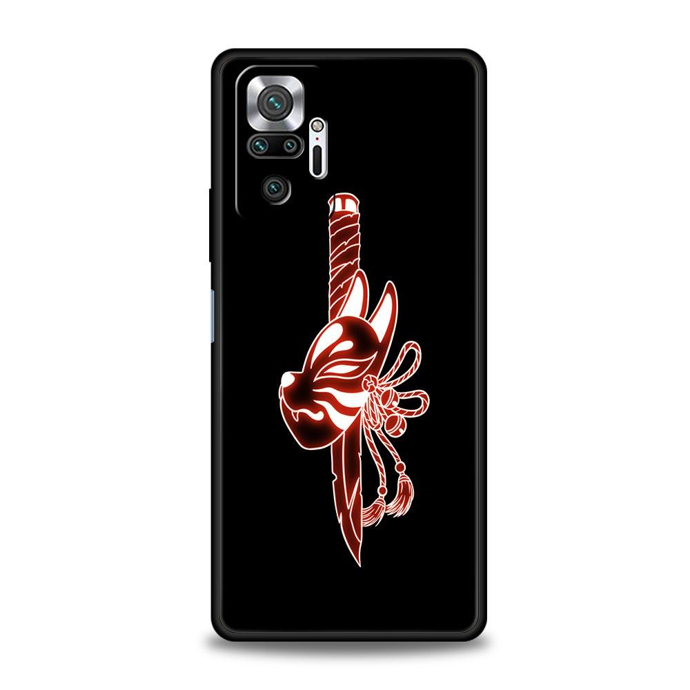 Силиконовый чехол для телефона Xiaomi Redmi Note 12 10 11 9 8 Pro Plus 9S 7 8T 9T 9A 8A 9C K40 игровой мягкий чехол самурайская маска онини неоновая
