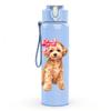 1PC Cute Golden Poodle Dog Cartoon 750ml Color Plastic Sports Water Bottle Leakproof Flip Straw Lid Suitable for Sports Office Home Use