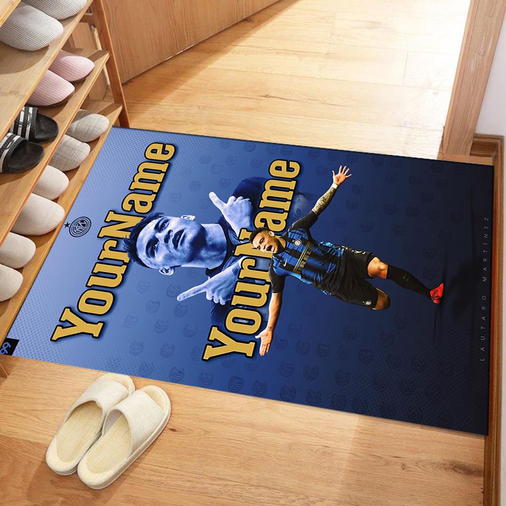 Inter Milan Customize Your Name Area Rug Design for Entryway Foyer Game Room Study room Antislip Carpet Decorate Offices Spiritual Gift