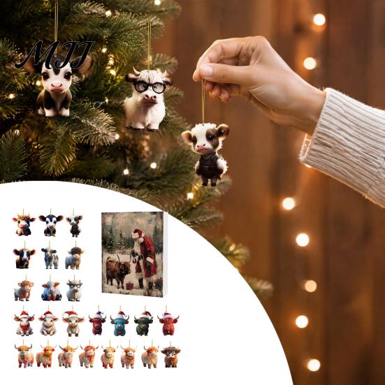 Праздничные подарки для вечеринки, Рождественский адвент-календарь для любителей кошек, Коробка с 24 днями обратного отсчета с акриловыми подвесками-украшениями, Украшение для елки, Праздничное