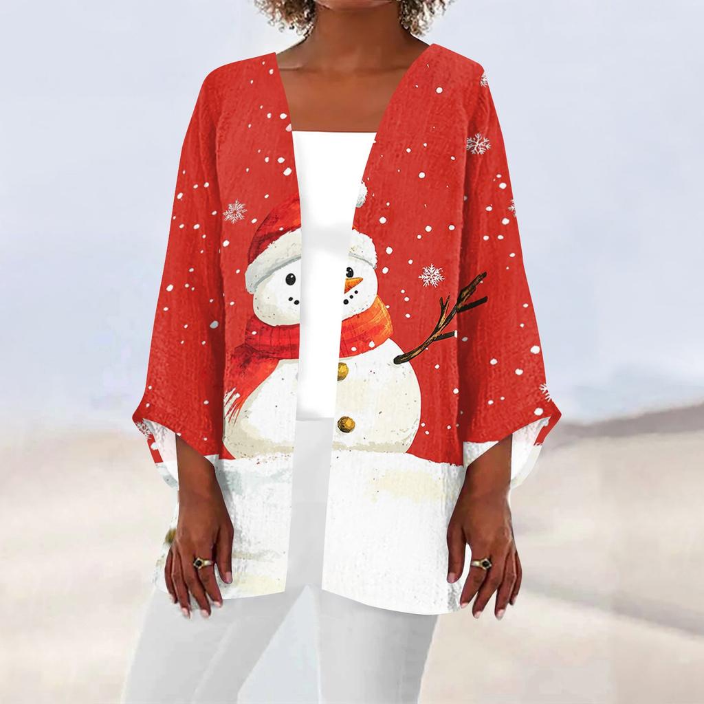 Женская повседневная модная легкая куртка средней длины с принтом, кардиган