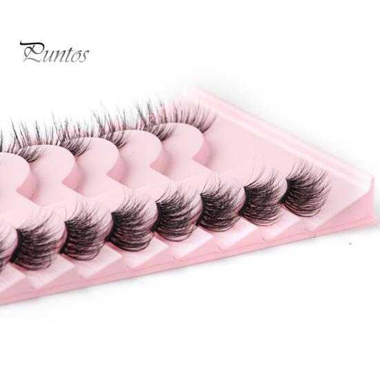 Handmade 10 Pairs Half Fake Lashes Natural Curl Wispy Thick 3D Effect Removable Extension Simulated Eyelash Planting Reusable Women Artificial