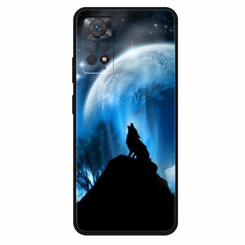 Чехол For Xiaomi Redmi Note 11 Pro 5G Чехол Крутой Космос Мягкий Силикон ТПУ Чехлы Для Xiaomi Redmi Note 11Pro 5G Волк Защитный Корпус