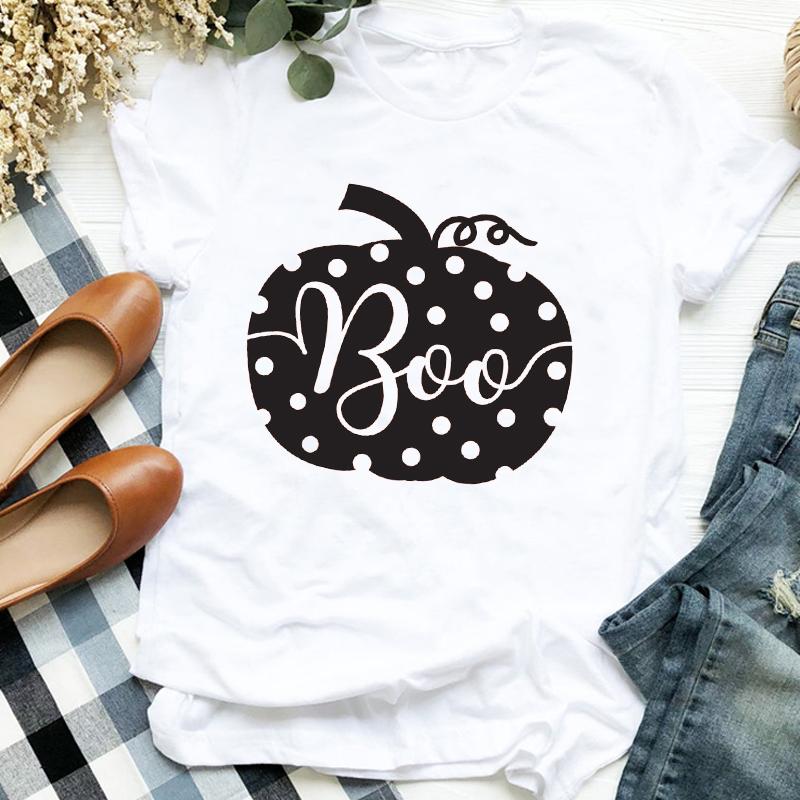 Women Lady Floral Truck Pumpkin Halloween Thanksgiving Print Womens Clothes Shirt T Tee For Tshirt Female