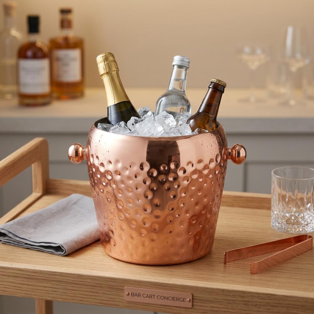1 Liter Insulated Ice Bucket Hammer Point Champagne Bucket Insulated Wine Bucket Home