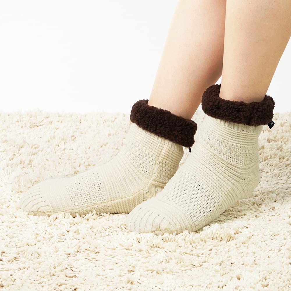 Носки для дома Gunze POLO BCS с флисовой подкладкой и тканым ярлыком с именем