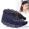 Resin Flower Make up Wide Side Hairband Lace Headband Korean Style Hair Wear Women Hair Accessories