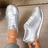 Fashion Fashion Plus Size Casual Leather Sneakers Spring/autumn Fashion Round Toe  Lace-Up Flat Low Top Casual Shoes for Women
