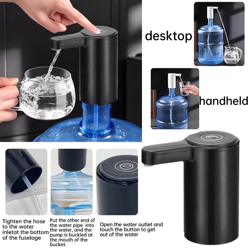 New electric wireless self-priming water pump for bottled water, rechargeable and portable 1200mAh, with one click water outlet