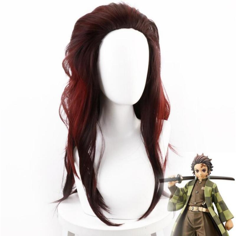 Женский и мужской аниме 60 см Devil's Blade Sakumo Tanjiro, сексуальный коричневый градиент, длинные волосы, парик для косплея, костюмы для косплея
