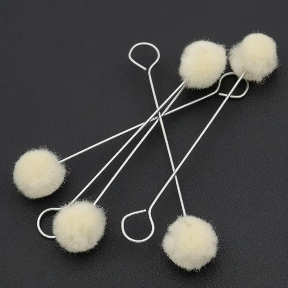 Dauber Assisted Leather Wool Balls Brush Metal Handle Leather Dyeing Brush DIY Leather Tool