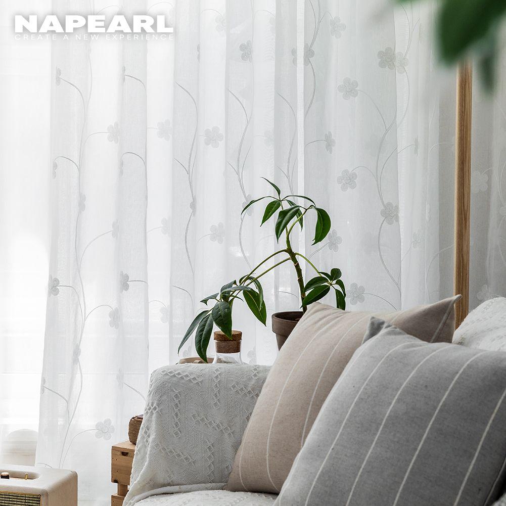 1 шт. NAPEARL Современная Мода Тюлевая Прозрачная Штора с Вышивкой Маргариток Для Гостиной Спальни Домашний Декор