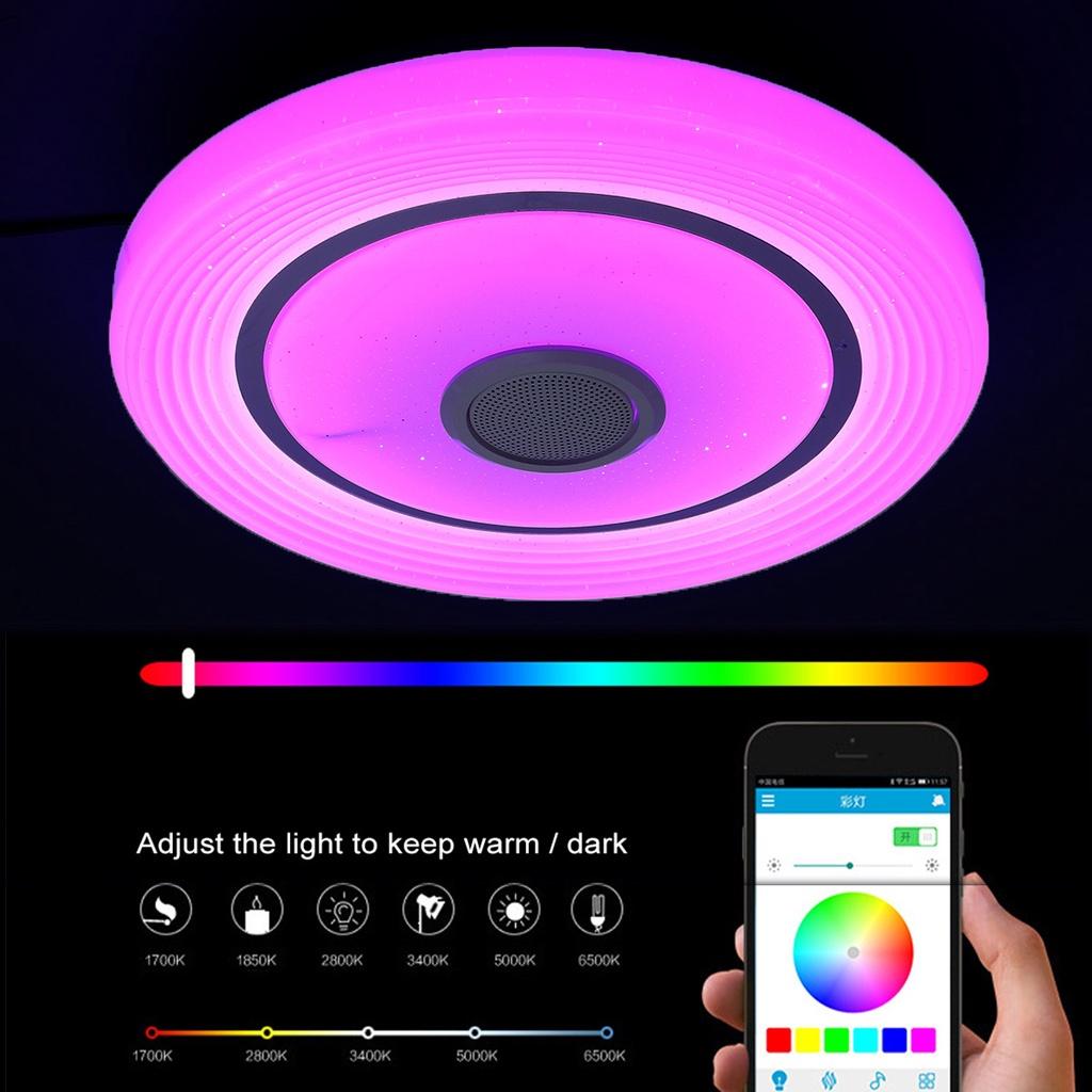 200 Вт 85-265 В Современные RGB светодиодные потолочные светильники Домашнее освещение Приложение Bluetooth Музыкальный свет Лампы для спальни Умный потолочный светильник + Пульт дистанционного управления