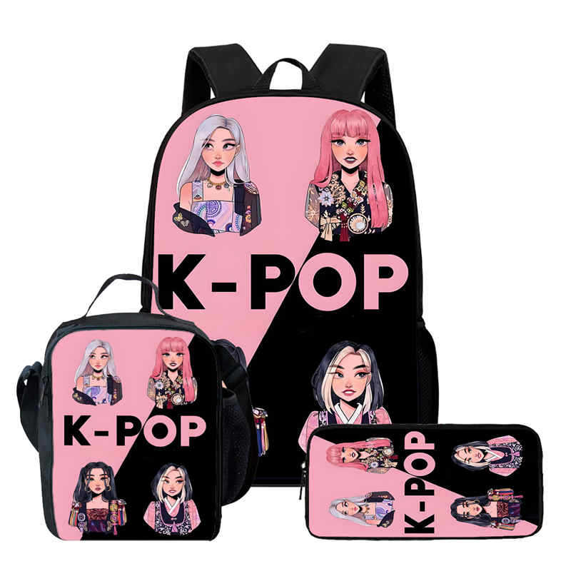 Kpop Охотник на ведьм Группа Школьная сумка Высококачественная Печать Повседневный Межграничный Легкий Рюкзак Одна Штука Волосы