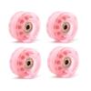 Sequined Pink Double-Row Roller Skates with Transparent Non-Luminous Wheels