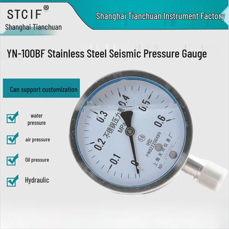 Промышленный манометр из нержавеющей стали STCIF YN-100BF (Китайская версия)