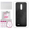 apgo Protective Skin Sticker for the Back Compatible with Ulefone Note 8P, Wrap Film, Foil, Vinyl - Pattern Black Leather