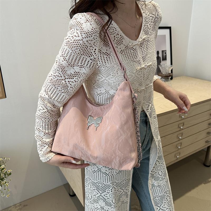 Новая корейская версия весенней персонализированной повседневной сумки большой вместимости, красивой нишевой, простой, на одно плечо, с наклонным носком