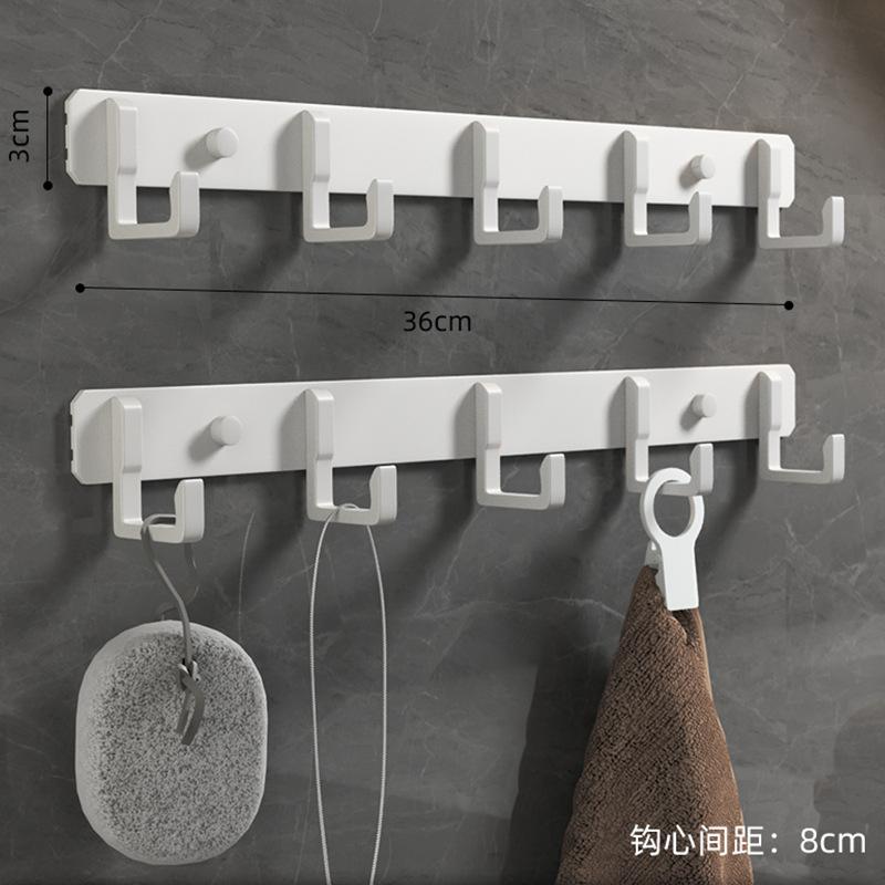 Черный серебристый крючок для халата для ванной комнаты, кухни, настенный, для хранения ключей, вешалка для пальто, держатель для полотенец, 3, 5, 7 крючков