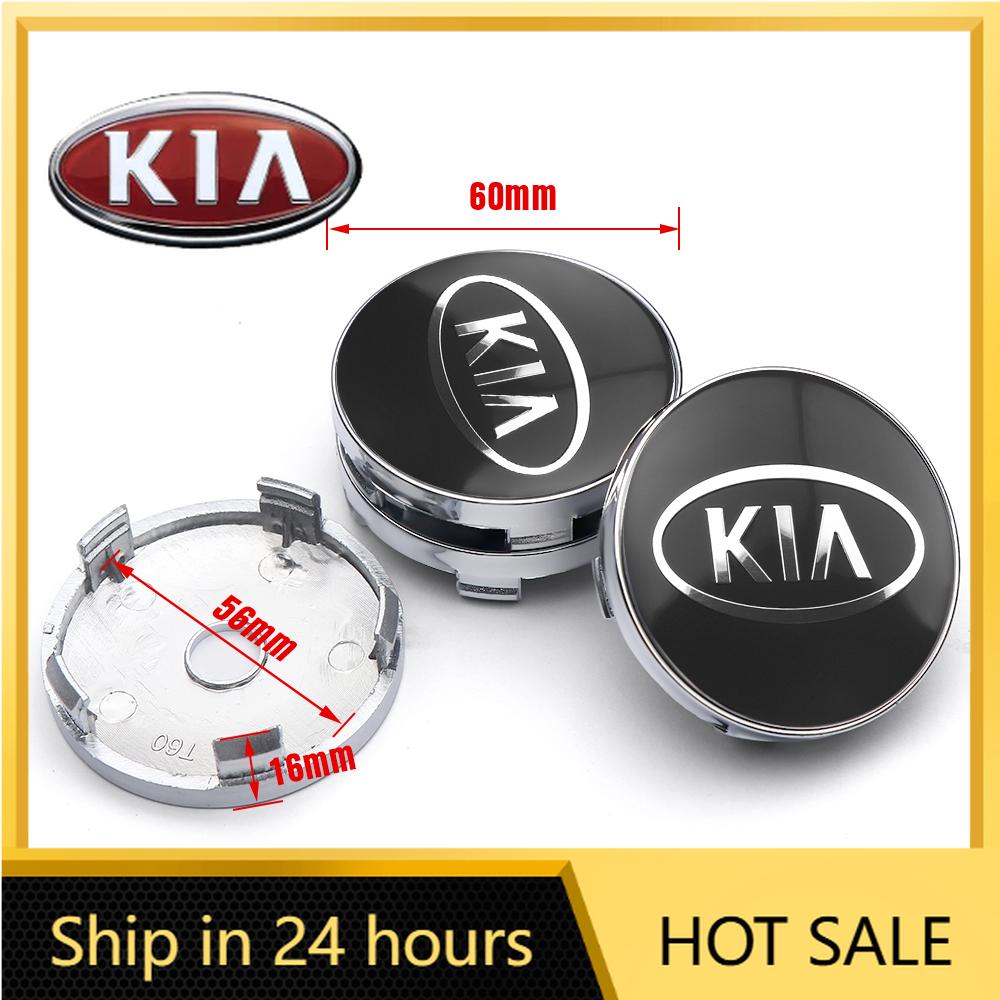 2026 Hot Car Sticker 4pc 56/60mm Car Wheel Center Hub Cap Rim Cover Emblem Stickers for Kia Sportage 3 Rio K2 Ceed Carnival Pica