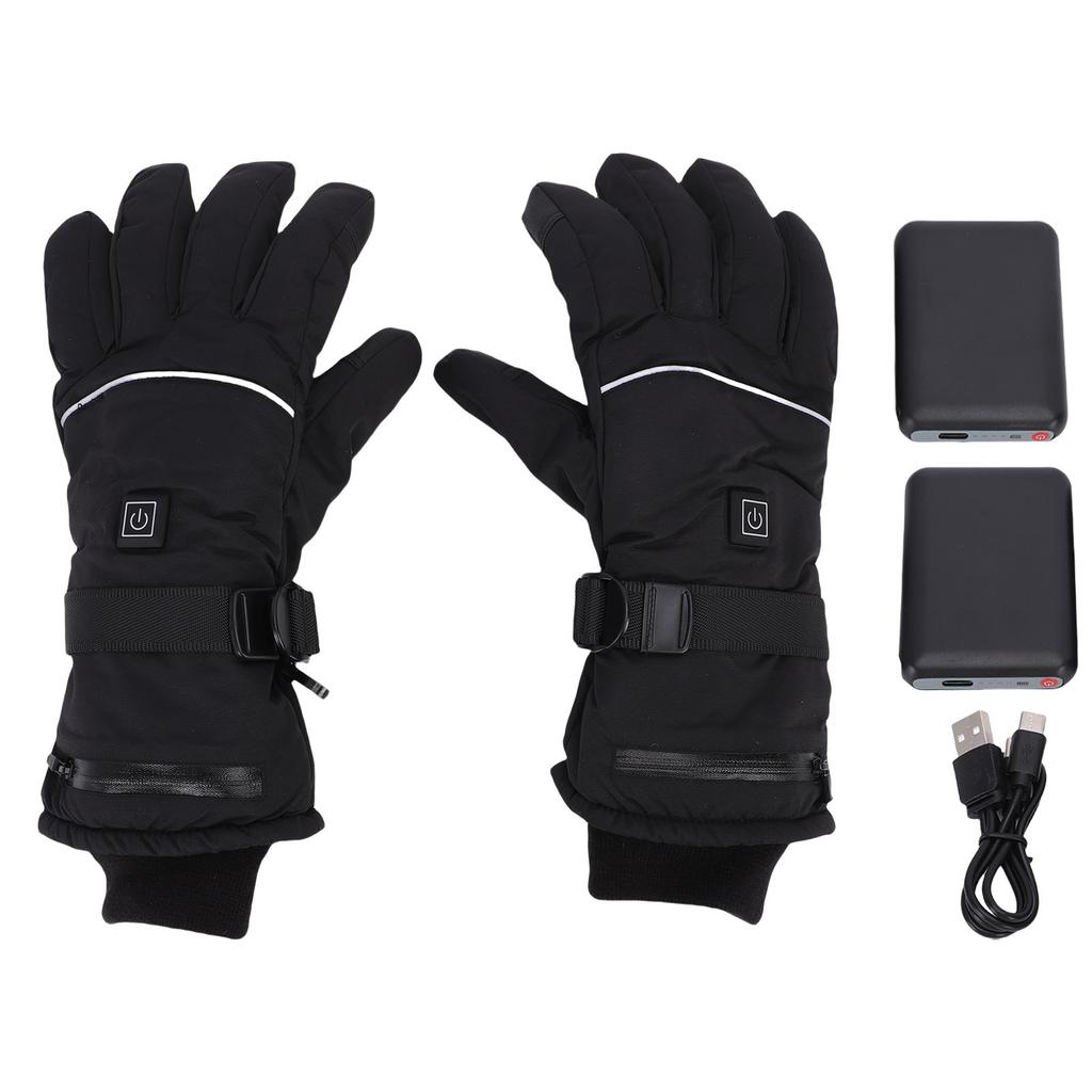Перчатки с подогревом для мужчин и женщин, ПУ нейлон, 3 режима, перезаряжаемые, сенсорные, грелки для рук, электрические перчатки с подогревом с 2