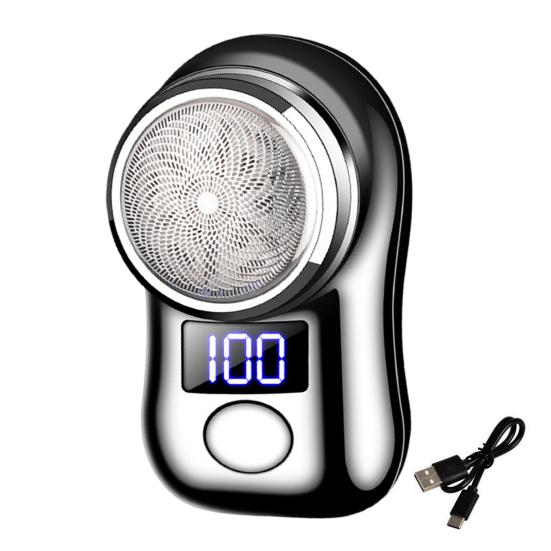 Портативная электробритва со светодиодным дисплеем батареи USB перезаряжаемая водонепроницаемая мини-путешествующая мужская роторная бритва беспроводной инструмент для удаления волос, триммер для бороды