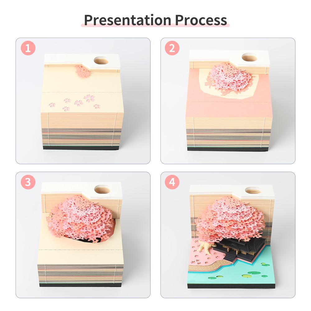 Paper Craft 170 Sheets Memo Pads Paper Art Castle 3D Stick Notes Original Design Diy Post Notes Christmas Gift Notepad