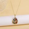 High Quality Crystal Round Pentagram Heart Shape Pendant Necklace for Woman Hip Hop Style Copper Neck Jewelry Daily Wear Gifts