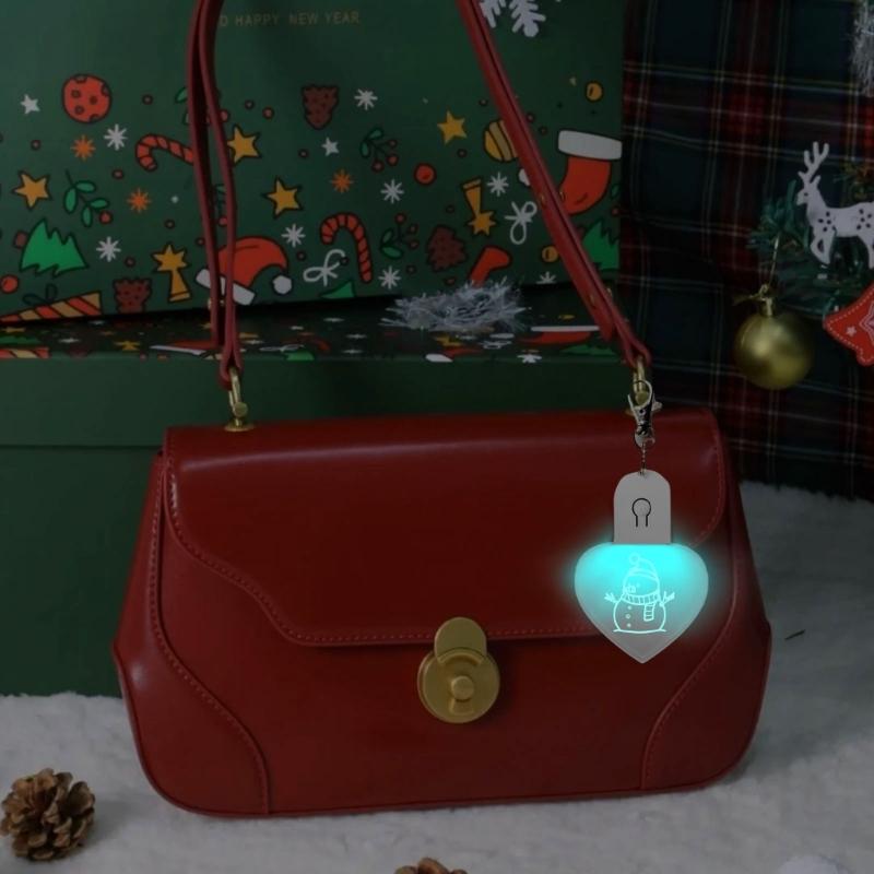 LED Light Sublimation Ornament Blanks for DIY Crafts and Christmas Decoration Clear Acrylic Heart Shaped Keyring Pendant