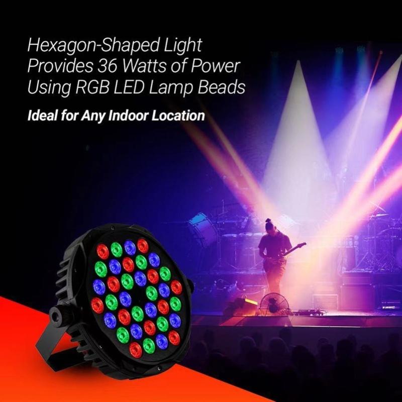 Светодиодный Par-прожектор 36x3 Вт светодиодов RGB Одноцветный Управление DMX 512 Активация звуком Световое оборудование для DJ-вечеринок С пультом дистанционного управления Штепсель США