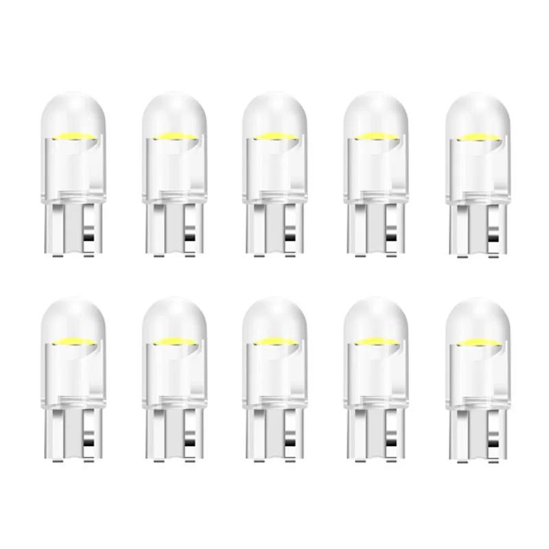 10PCS Car LED Bulb T10 W5W WY5W Signal Light White 12V Auto License Plate Lamps Reading Dome Lights Car Wedge Parking Lights Dome Lights 6
