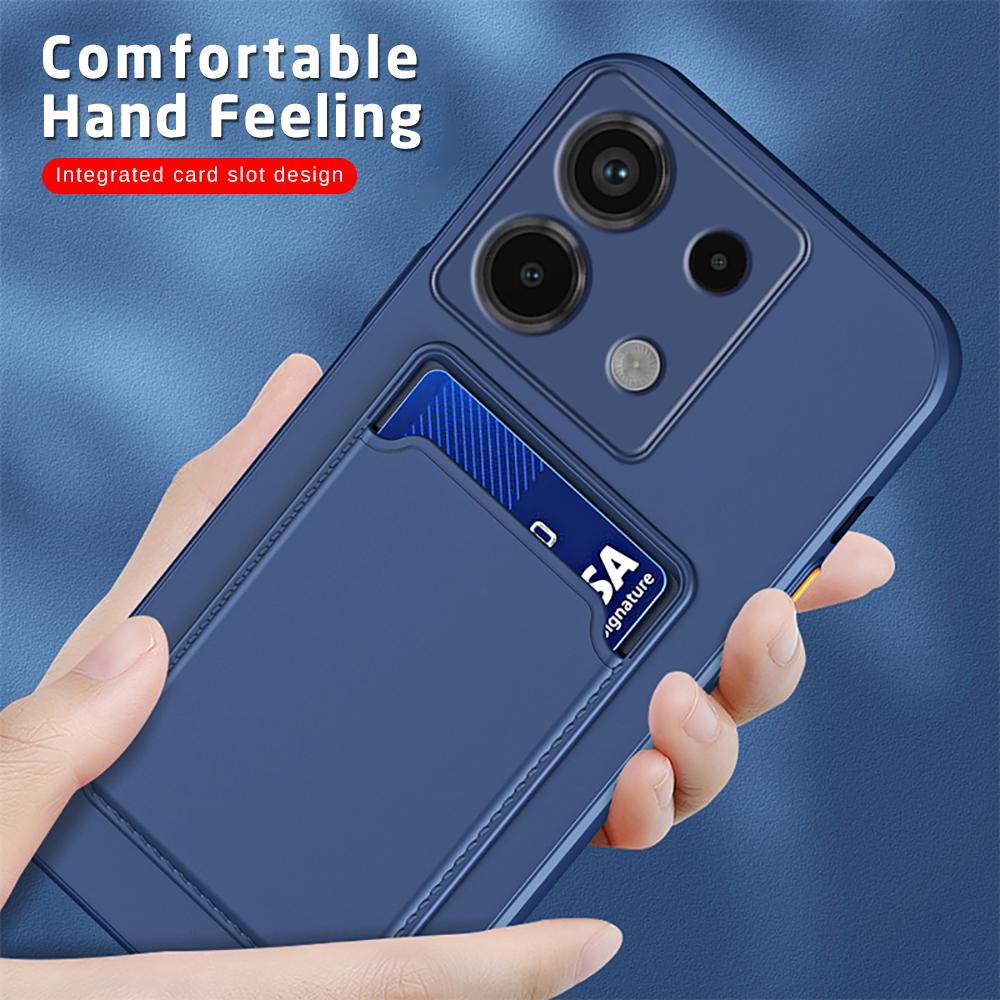 Wallet Card Slot Holder Back Phone Case Cover for Redmi 13C Note 13 / Note 13 Pro / Note 13 Pro+ 5G 4G POCO X6 M6 C65 For Xiaomi 13 Lite 13T 14
