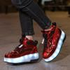 TUINANLE Kids Led Shoes Children’s Two Wheels Luminous Glowing Sneakers Heels Skate Shoes Boys Girls