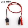 USB Alligator Clips Crocodile Wire Male Female To USB Tester Detector DC Voltage Ammeter Capacity Power Meter Monitor