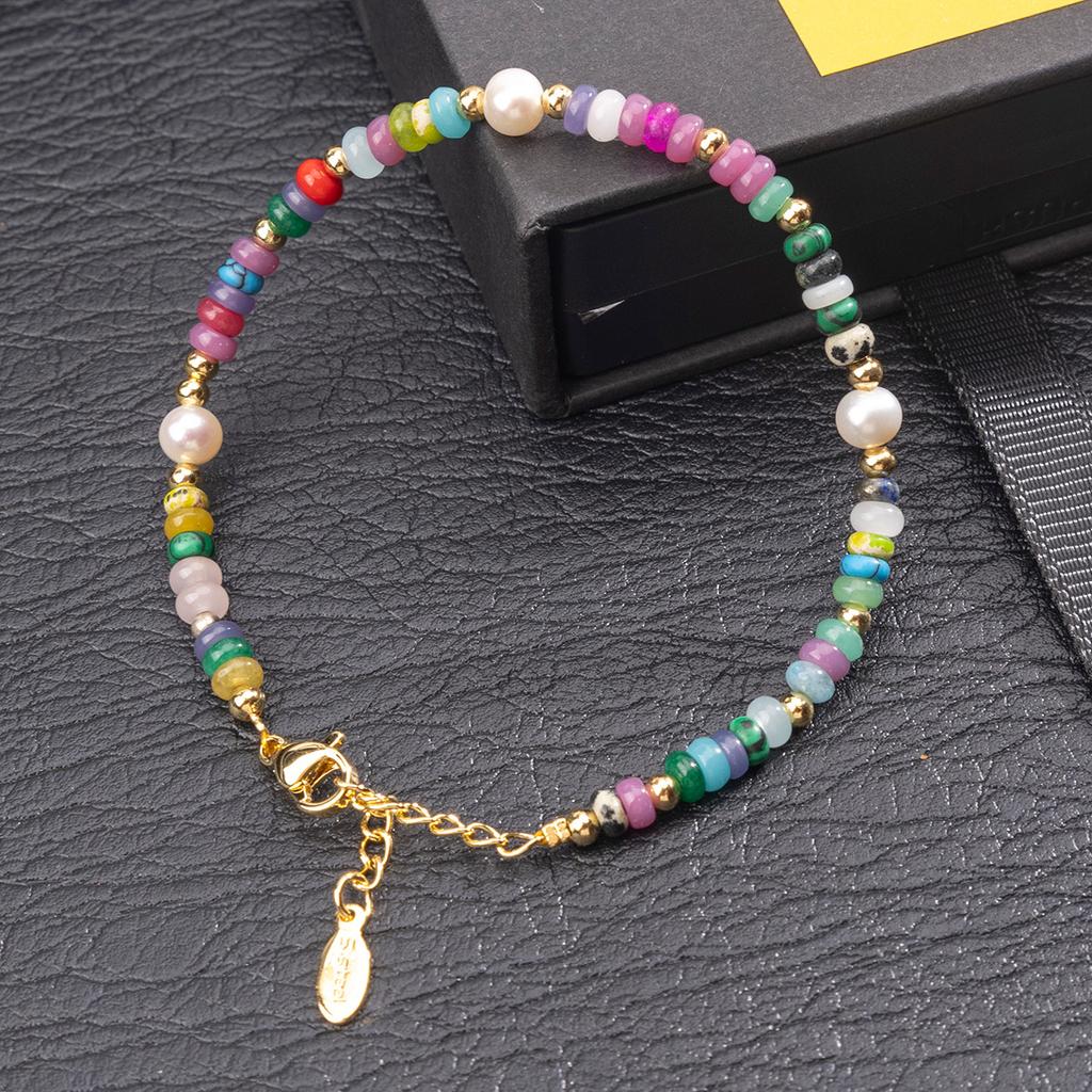 Natural crystal bracelet, amethyst pearl bracelet, dopamine temperament bracelet, jewelry
