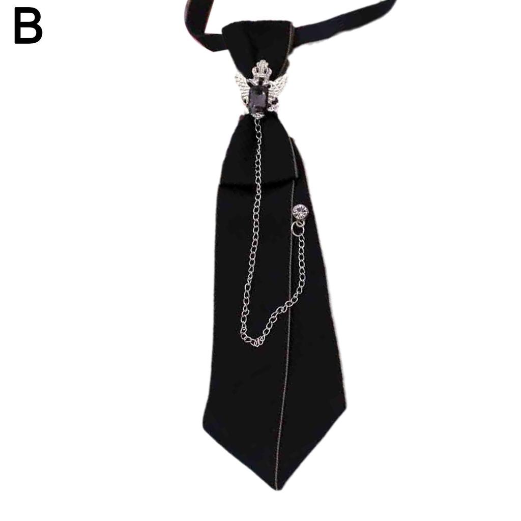 Rhinestone Tie Black Ribbon Tie Jewelry Men Shirts New Boys Collar Necktie Women Uniform Neck S F6S0